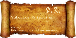Vukovics Krisztina névjegykártya